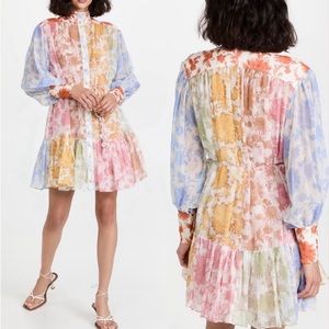 Zimmerman Postcard Lantern Mini Dress with Sea shell belt